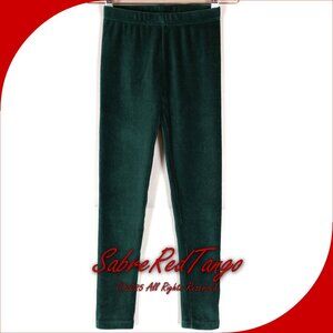 NWT Hanna Andersson Ribbed Velour Leggings Malachite Green 120 6 7